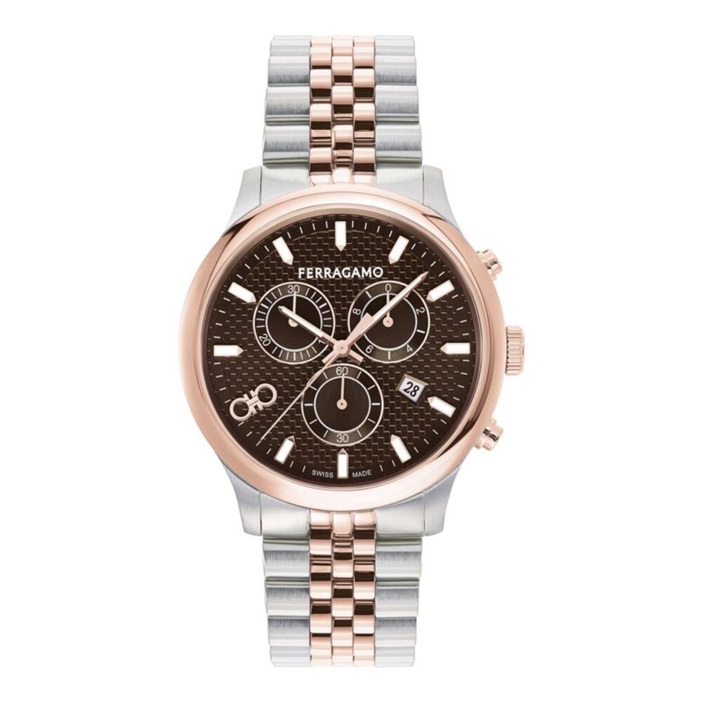 Ferragamo  Duo Chrono Bracelet Watch Two Tone Mens